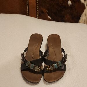 Coconuts by Matisse Black Sandals with Stone Accents